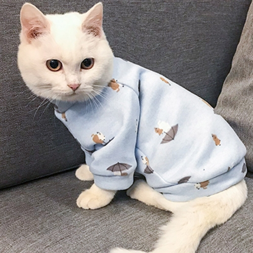 Cute Print Pet Cat Costume Hoodie Winter Warm Cat Clothes for Cats Soft Fleece Puppy Kedi Clothing Coat Pets Products for Animal