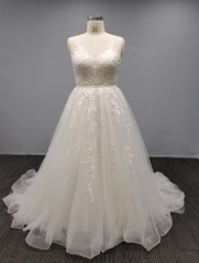 WT2241 Plus Size Wedding dress A Line Lace Applique wedding dress