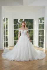 WT4181 Luxury Wedding Gown Off Shoulder