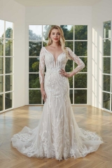 WT4412 Sexy Long sleeves Mermaid Wedding Dress