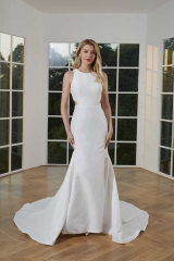 WT4365 Elegant Satin Mermaid Wedding Gown