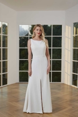 WT4364 Fitting Crepe Wedding Dress