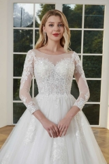 WT4182 Luxury Wedding Dress Long Sleeves A line