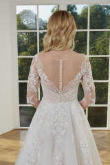 WT4297 Long Sleeves Wedding Dress Removable Skirt