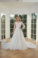 WT4298 Long Sleeves A line Bridal Gown