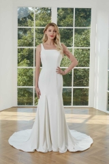 WT4353 Crepe Fitting Wedding Dress