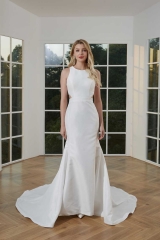 WT4365 Elegant Satin Mermaid Wedding Gown