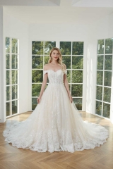 WT4408 Luxury Ball Gown Off Shoulder with Big Chaple Train