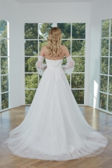 WT4359Light Tulle Wedding Gown with Removable Sleeves