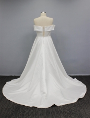 WT2261 Import Satin A line bridal dress