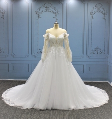 WT2296 long sleeves lace ball gown