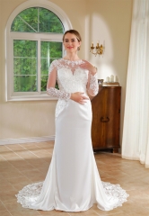 WT4515 2024 new Fit & Flare lace wedding dress long sleeves