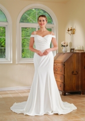 WT4613 2024 new Crepe Fit & Flare Elegant wedding dress