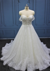 WT4703 2024 New Gorgeous 3D Flower Lace wedding dress