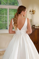 WT4615 2024 new quality Import Satin Plain A line wedding dress