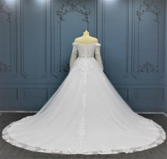 WT2296 long sleeves lace ball gown