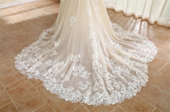 WT4704 2024 New Gorgeous 3D Flower Lace wedding dress, Flower train