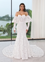 WT4649 New full lace mermaid bridal