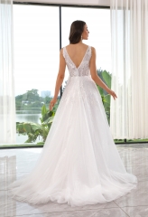 WT4530 Light tulle Aline, lace beading